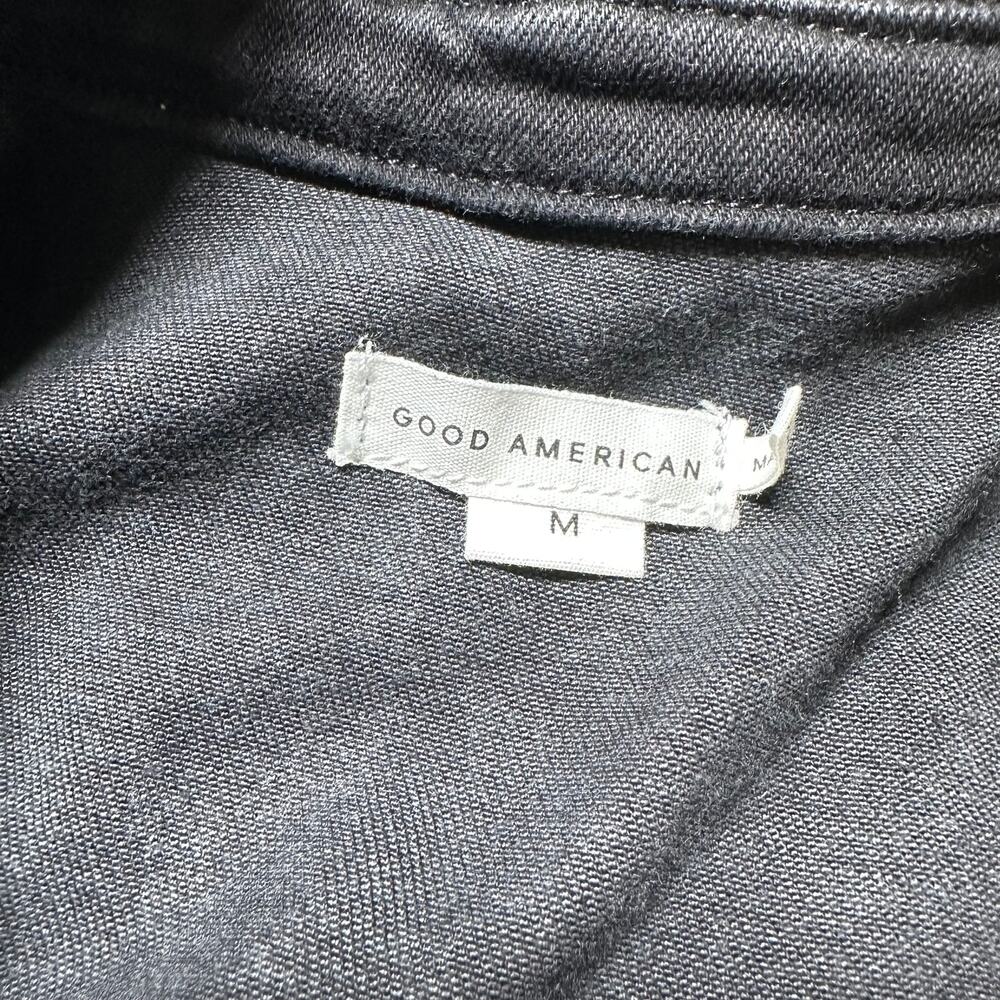 Good American NWT Fit For Success Denim Jumpsuit Black Size M Short Sleeve - Picture 4 of 9